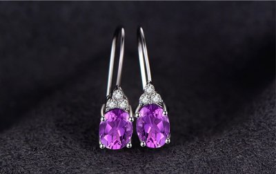 Комплект колие с медальон и обеци от масивно сребро 925 с александрит - Мигове щастие