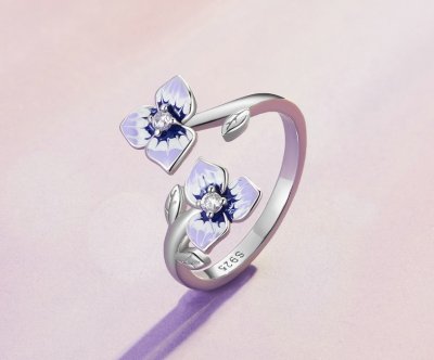Детски комплект от пръстен и обеци от масивно сребро 925 - Цветна магия