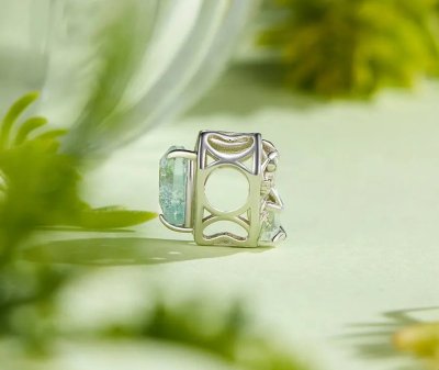 Сребърен талисман с печат 925 с кристал с две лица - Кристален еднорог