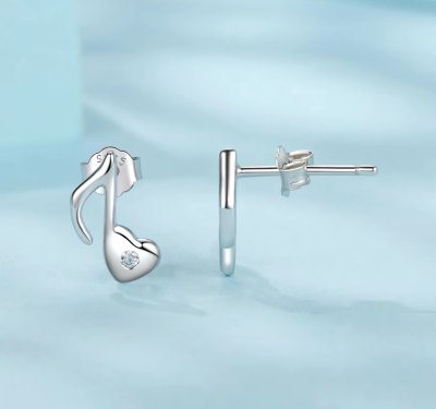 Детски обеци от масивно сребро 925 - Сребърни ноти