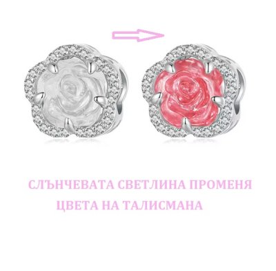 Сребърен талисман с печат 925 - Моята цветна градина 
