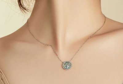 Колие от масивно сребро с печат 925 и естествен седеф - Дървота на живота